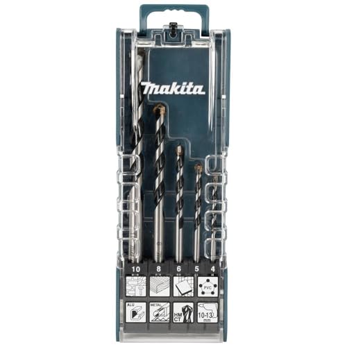 Makita E-14255 Multibohrer-Set 5-teilig in Aufbewahrungsbox, Universalbohrer für Stein, Metall, Holz, Kunststoff, Weichfliesen, Aluminium uvm., Ø 4-10 mm, Rundschaft Makita E-14255 Multibohrer-Set 5-teilig in Aufbewahrungsbox, Universalbohrer für Stein, Metall, Holz, Kunststoff, Weichfliesen, Aluminium uvm., Ø 4-10 mm, Rundschaft von Makita