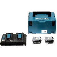 18V Li-Ion Power Pack + 2 x 18V 4.0Ah Akkus + 1 Doppelladegerät mit makpac Box - 197504-2 - Makita von Makita