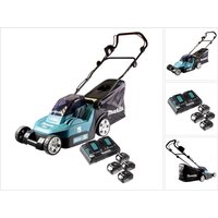 Dlm 432 PF4 Akku Rasenmäher 36 v ( 2x 18 v ) 43 cm Brushless + 4x Akku 3,0 Ah + Doppel Ladegerät - Makita von Makita
