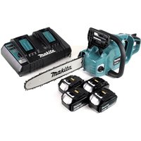 Makita - duc 353 PM4 Akku Kettensäge 36V ( 2x18V ) Brushless 35 cm + 4x 4,0 Ah Akku + Doppelladegerät von Makita