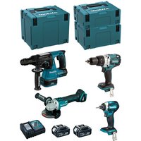 Makita - Kit MK408RTJ (DHR243 + DHP481 + DTD154 + DGA504 + 2 x 5,0 Ah + DC18RC + makpac 2 + makpac 3 + makpac 4) von Makita