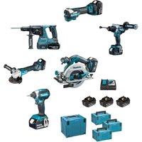 Makita - kit DLX6126JX1 DGA513+DHP486+DHR243+DHS680+DTD153+DTM52+3xBL1850+1xDC18RC von Makita