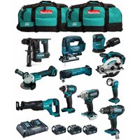 Makita - Kit MK1101 (DDF482+DHR171+ DGA504+ DTD152+ DJV182+ DSS610+ DJR186+ DBO180+ DTM51+ DML802+ DTW190+3x5,0Ah+DC18RD+2xLXT600) von Makita