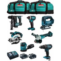 Makita - Kit MK702 (DDF482 + DHR171 + DGA504 + DTD152 + DJV182 + DSS610 + DBO180 + 2 x 5,0 Ah + DC18RC + 2 x LXT600) von Makita