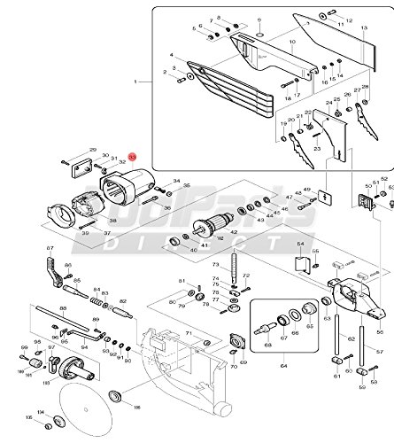 Makita 154602-5 Motorgehäuse Komplett für Modell 2704 Tischsäge von Makita