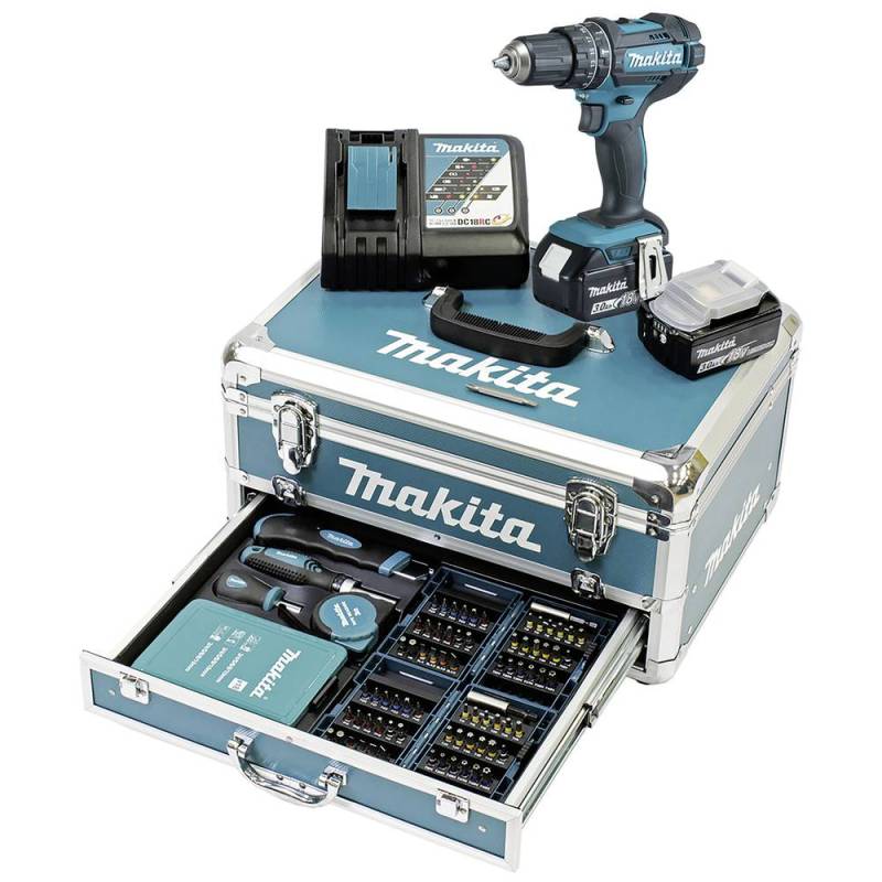 Makita 2 Gang Akku Schlagbohrschrauber Koffer Zubehör Schlagbohrer Siehe Text C-Ware von Makita