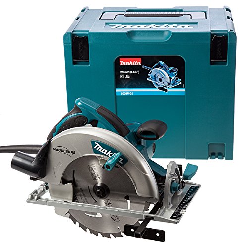 Makita 5008 MGJ 1800 W Handkreissäge 210mm im Makpac Schwarz, Blau, Silber 240 Volt von Makita