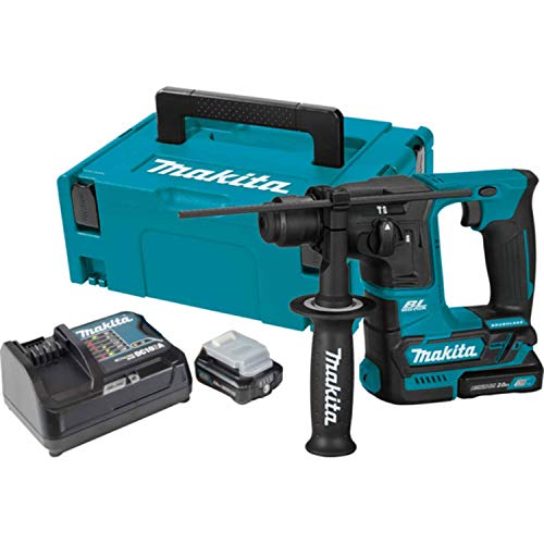 Makita HR166DSMJ Akku-Bohrhammer für SDS-PLUS 10,8 V / 4,0 Ah, 2 Akkus + Ladegerät im MAKPAC Petrol von Makita