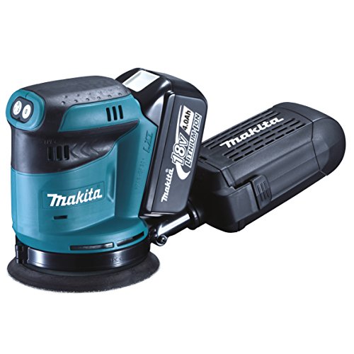 Makita Akku-Exzenterschleifer, (18 V im Makpac mit 2 Akkus 4,0 Ah + Ladegerät), DBO180RMJ von Makita