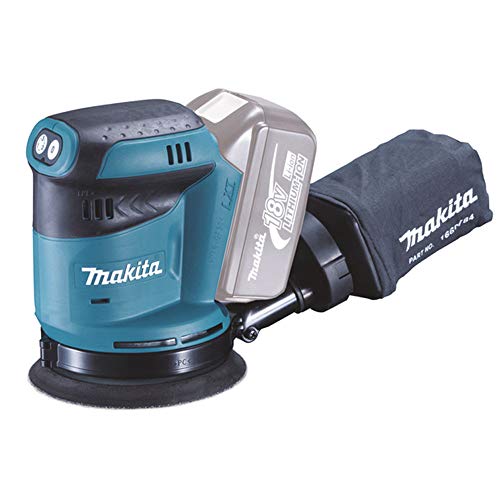 Makita DBO180ZJ Exzenterschleifer 18 V Makpac - ohne Akku und Ladegerät, Blau, Silber, 125 mm von Makita