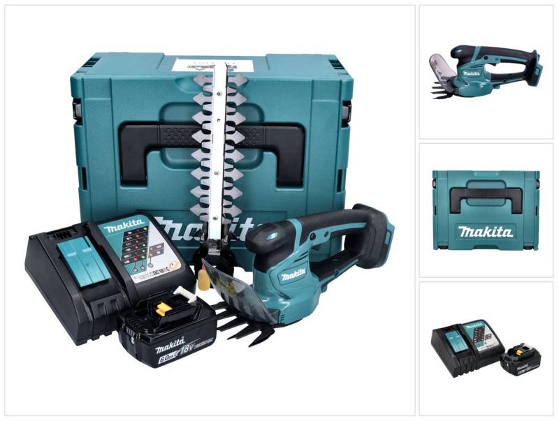 Makita Akku-Grasschere DUM 111 RG1XJ Akku Grasschere Strauchschere 18 V + 1x Akku 6,0 Ah + L von Makita