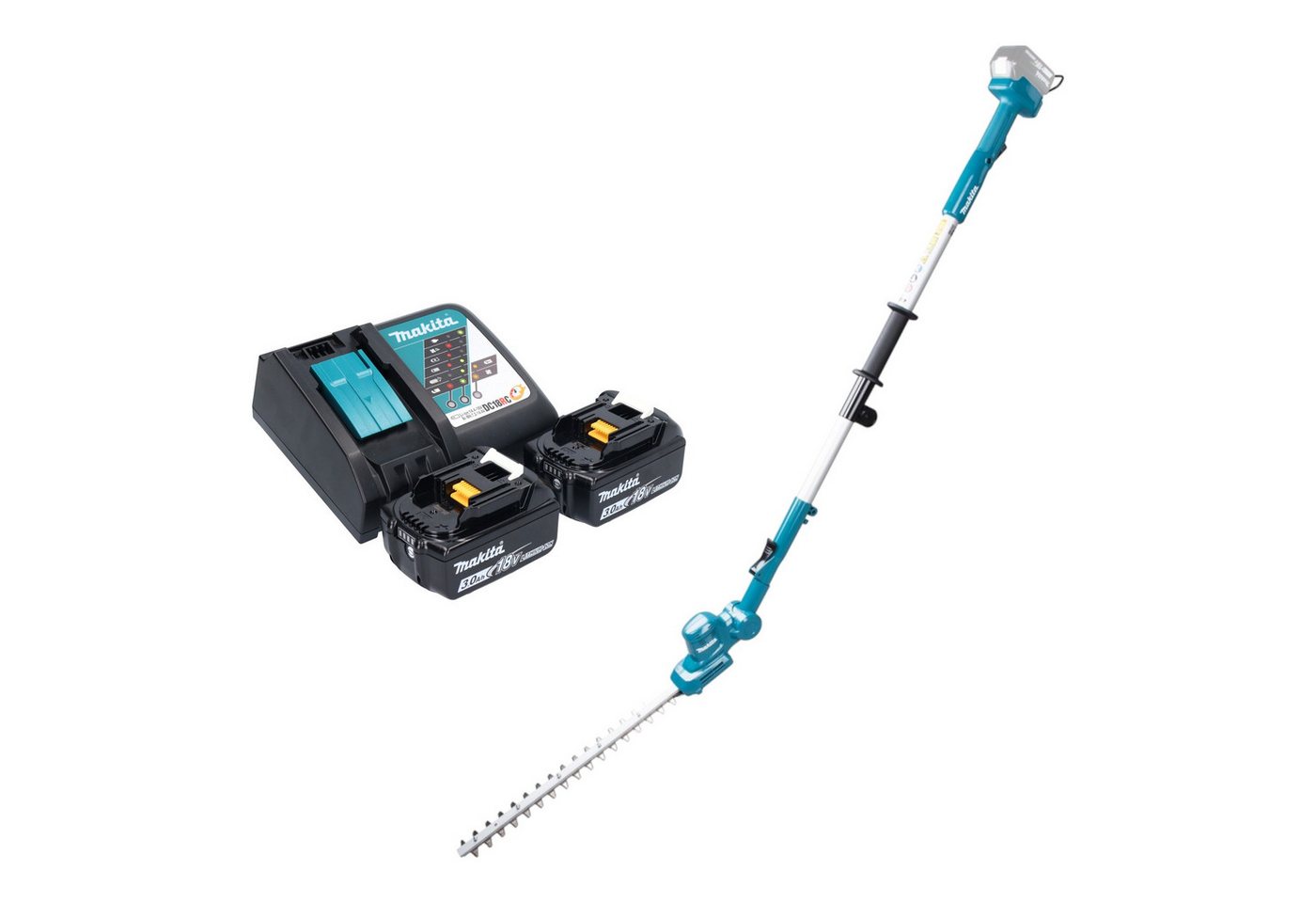 Makita Akku-Heckenschere DUN 461 WRF2 Akku Heckenschneider 18 V 46 cm + 2x Akku 3,0 Ah + Lader Makita Akku-Heckenschere DUN 461 WRF2 Akku Heckenschneider 18 V 46 cm + 2x Akku 3,0 Ah + Lader von Makita