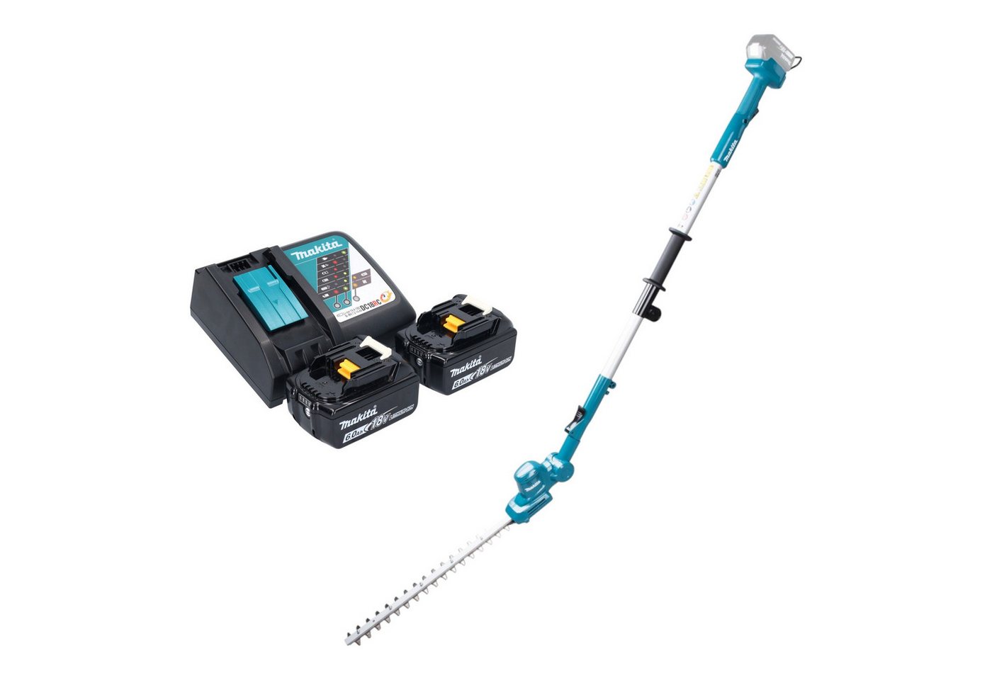 Makita Akku-Heckenschere DUN 461 WRG2 Akku Heckenschneider 18 V 46 cm + 2x Akku 6,0 Ah + Lader Makita Akku-Heckenschere DUN 461 WRG2 Akku Heckenschneider 18 V 46 cm + 2x Akku 6,0 Ah + Lader von Makita