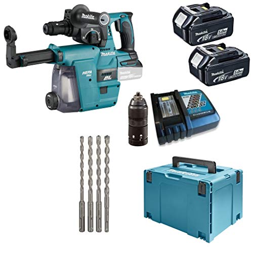 Makita Akku Kombihammer - Bohrhammer - DHR243RTJW - 18V - Bohrer 6 8 10 12 mm SDS Plus 7 von Makita