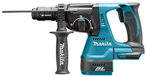 Makita Akku-Kombihammer für SDS-Plus 18 V im Makpac ohne Akku/Ladegerät DHR243ZJ, Schwarz, Blau von Makita