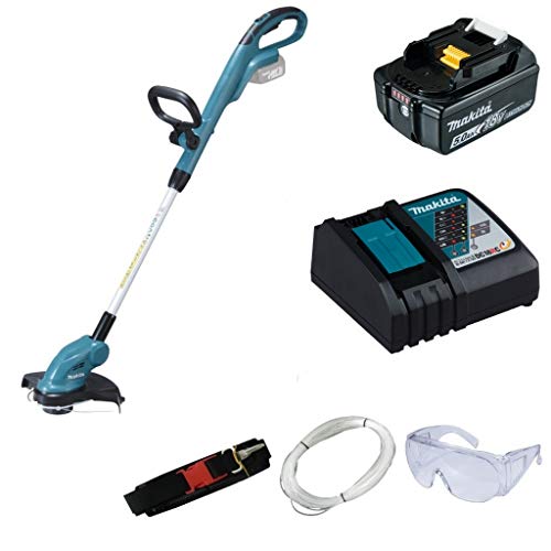 Makita Akku-Rasentrimmer DUR181Z 18V + BL1850B Akkupack 5,0Ah + Ladegerät DC18RC von Makita