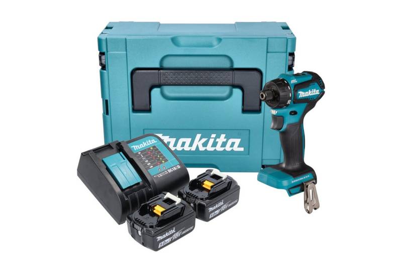Makita Akku-Schrauber DDF 083 STJ 18 V 40 Nm 1/4'' + 2x Akku 5,0 Ah + Ladegerät + Makpac von Makita