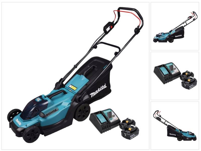 Makita Akkurasenmäher DLM 330 RF2 Akku Rasenmäher 18 V 33 cm 30 l + 2x Akku 3,0 Ah + Ladege von Makita