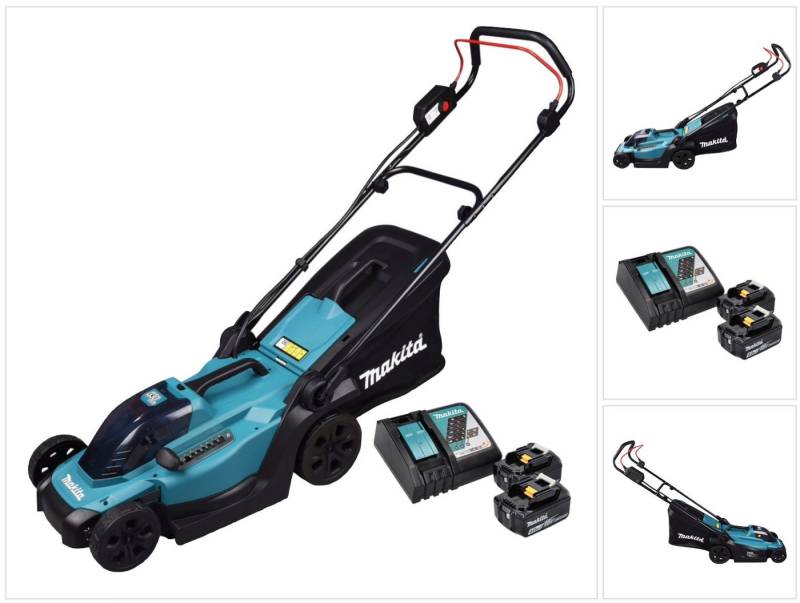 Makita Akkurasenmäher DLM 330 RM2 Akku Rasenmäher 18 V 33 cm 30 l + 2x Akku 4,0 Ah + Ladege von Makita