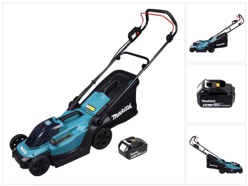 Makita Akkurasenmäher DLM 330 T1 Akku Rasenmäher 18 V 33 cm 30 l + 1x Akku 5,0 Ah - ohne La von Makita