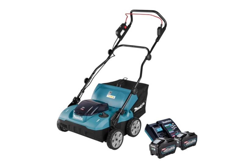 Makita Akkurasenmäher UV 001 GT201 Akku Vertikutierer 40 V 38 cm 50 l + 2x Akku 5 Ah + Lader von Makita