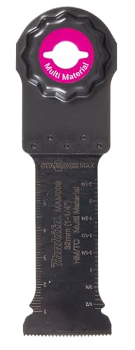 Makita B-66450 Starlock Max HM/TC Tauchsägeblatt 32 mm MAM006 für Stahl, Edelstahl, Fiberglas, Porenbeton, Gipskarton, 70 mm Eintaucht., für Multitool, Multifunktionswerkzeug, 1 Stück von Makita