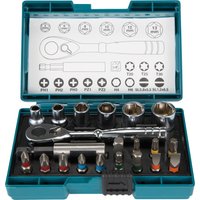 Makita Bit-Set "B-54081" 21 Stk. tlg. 21-tlg. inkl. Ratsche und Aufbewahrungskoffer von Makita