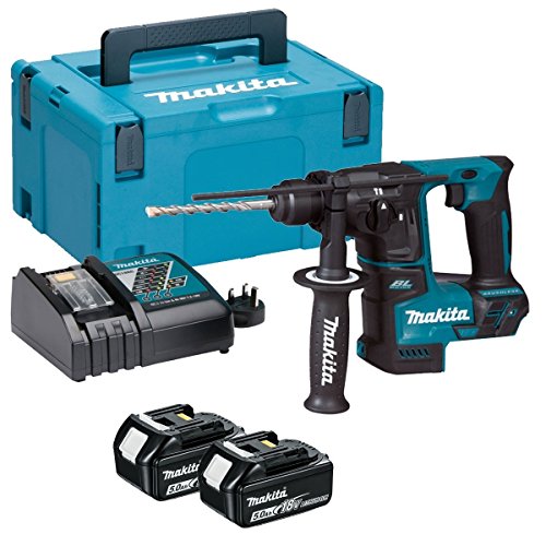 Makita Bohrhammer Brushless 2 Funktionen mit 2 Akkus - Schwarz / Blau - 18 V 5 Ah dhr171rtj, 3 kg Makita Bohrhammer Brushless 2 Funktionen mit 2 Akkus - Schwarz / Blau - 18 V 5 Ah dhr171rtj, 3 kg von Makita