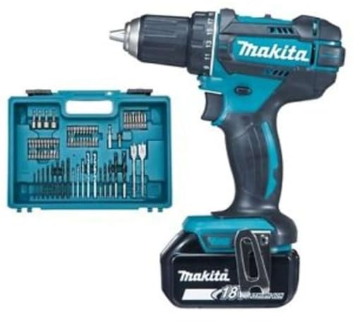 Makita Bohrmaschine/Akkuschrauber 18V, Li-Ion-Akku, 3 Ah Ø 13 mm + Zubehör-Set – DDF482RFX1 von Makita