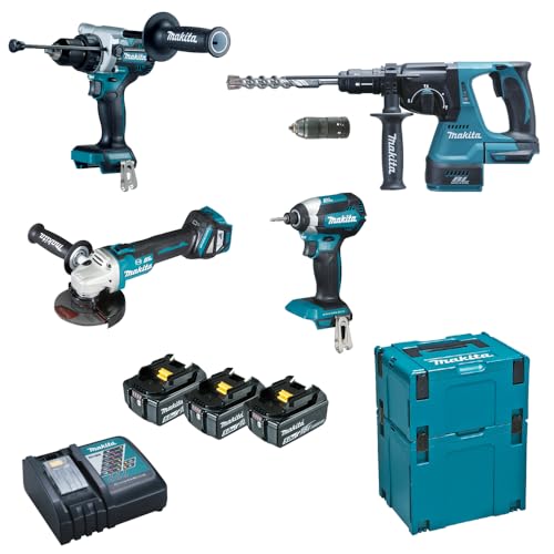 Makita Combo DTD153+DHP486+DGA513 BL 18V LXT 5Ah 3 Bat. MakPac Marke von Makita