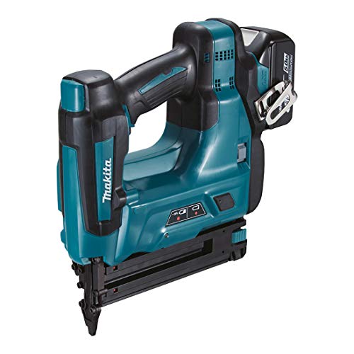 Makita DBN500RTJ Stauchkopfnagler mit 2 Akkus und Ladegerät im Makpac, 18 V, Türkisschwarz, 2X 5,0 Ah, 50 mm von Makita