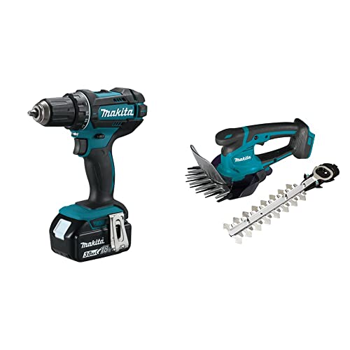 Makita DDF482RFJ Akku-Bohrschrauber 18 V, 54 W, Schwarz, Blau & Akku-Grasschere (18,0 V, ohne Akku, ohne Ladegerät) DUM604ZX von Makita