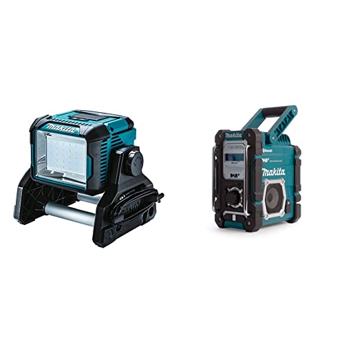 Makita DEADML811 Lampe DML811 & DMR112 Baustellenradio 7,2 V - 18 V Mit DAB+ und Bluetooth (Ohne Akku, Ohne Ladegerät), Türkis von Makita
