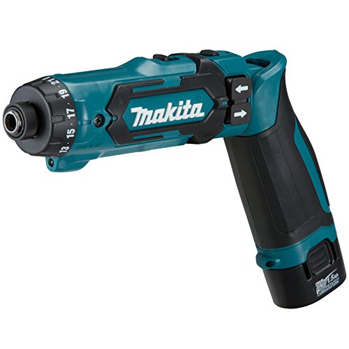 Makita DF012DSE Akku-Knickschrauber (7,2 V, Akkus/Ladegerät im Transportkoffer, 30 W, 7,2 V) schwarz/blau von Makita