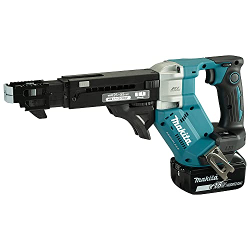 Makita DFR551RTJ Akku-Magazinschrauber 18V / 5,0 Ah, 2 Akkus + Ladegerät im MAKPAC, Blau von Makita