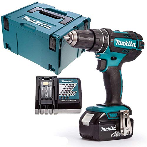 Makita DHP482Z LXT 18 V Kombi-Bohrer mit 1 x 5,0 Ah Akku, Ladegerät & Einlage, 18 V von Makita