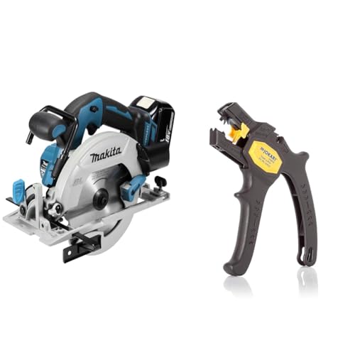 Makita DHS680Z Akku-Handkreissäge 57mm 18 V (ohne Akku, ohne Ladegerät), Blau, Silber & JOKARI 20050 Abisolierzange Super 4 plus, Schwarz, 1 Stück von Makita