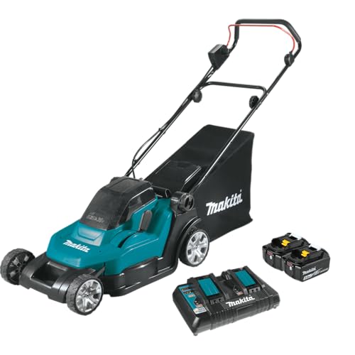 Makita DLM432PT2 Akku-Rasenmäher 2x18 V / 5,0 Ah, 2 Akkus + Doppelladegerät von Makita