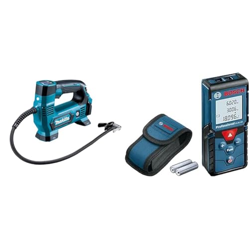 Makita DMP181Z Akku-Kompressor 11 & Bosch Professional Laser Entfernungsmesser GLM 40 (Flächen-/Volumenberechnung, max. Messbereich: 40 m, 2x 1,5-V Batterien, Schutztasche) von Makita