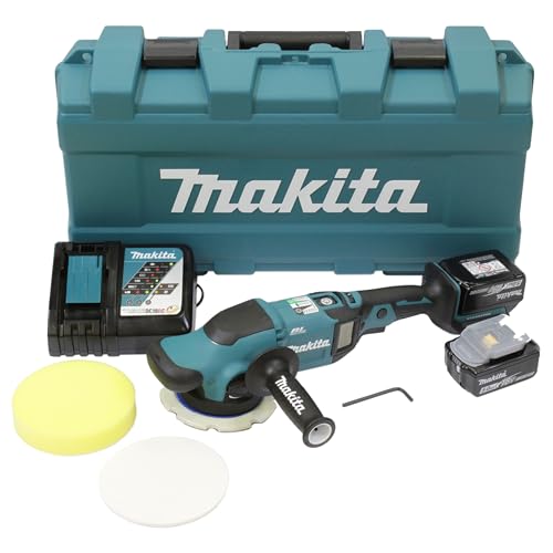 Makita DPO600TKX1 Exzenterpolierer, 1 Akku plus Ladegerät im Transportkoffer, Blau, 18 V / 5,0 Ah Makita DPO600TKX1 Exzenterpolierer, 1 Akku plus Ladegerät im Transportkoffer, Blau, 18 V / 5,0 Ah von Makita