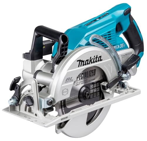 Makita DRS780Z Akku-Handkreissäge 65mm 2x18 V (ohne Akku, ohne Ladegerät), Blau/Schwarz von Makita