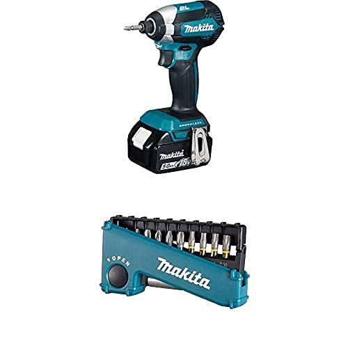 Makita DTD153RTJ Akku-Schlagschrauber 18V / 5,0 Ah / 170 Nm, 2 Akkus + Ladegerät im MAKPAC + Torsion Bitset 11tlg von Makita