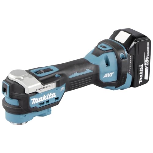 Makita DTM52T1JX2 Akku-Multifunktionswerkzeug 18V / 5,0 Ah, 1 Akku + Ladegerät + 44-teiliges Zubehör-Set im MAKPAC, Petrol von Makita