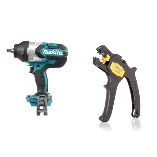 Makita DTW1002Z Akku-Schlagschrauber 18,0 V (ohne Akku, ohne Ladegerät), Blau & JOKARI 20050 Abisolierzange Super 4 plus, Schwarz, 1 Stück von Makita