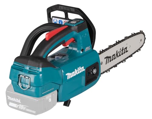 Makita DUC 254 Z 18 V Brushless Akku Kettensäge 25 cm Solo - ohne Akku und Ladegerät, Blau, Silber von Makita