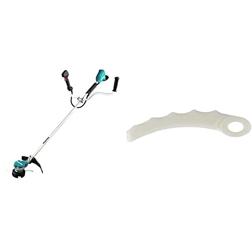 Makita DUR368AZ Akku-Freischneider 2x18V, Zweihandgriff (ohne Akku, ohne Ladegerät), Blau & Ersatzmesser Kunststoff 12 St. von Makita