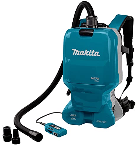 Makita DVC665ZU, Rucksackstaubsauger 2x18 V mit Bluetooth (ohne Akku, ohne Ladegerät), Blau von Makita