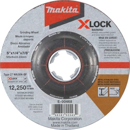 Makita E-00402 E-00402-Disco desbarbar INOX x-Lock 125x6x22,23, Mehrfarbig, 60 x 450 mm von Makita