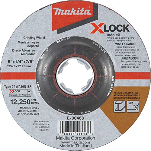 Makita E-00402 E-00402-Disco desbarbar INOX x-Lock 125x6x22,23, Mehrfarbig, 60 x 450 mm von Makita