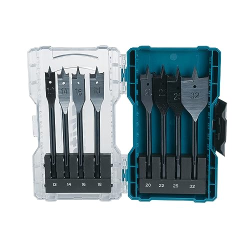 Makita E-08698 Flachfräsbohrer-Set 8-tlg, Petrol von Makita